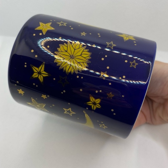Vintage 1994 J.I.I. Cobalt Blue Moon Stars Mug Celestial JII 90s Yellow Zodiac - Picture 7 of 16
